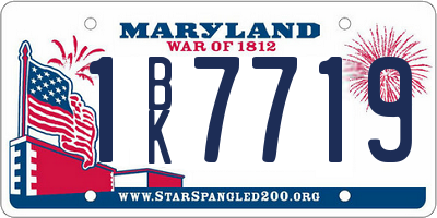 MD license plate 1BK7719
