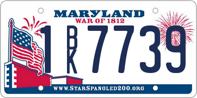 MD license plate 1BK7739