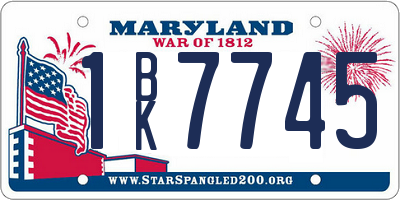 MD license plate 1BK7745