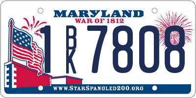 MD license plate 1BK7808