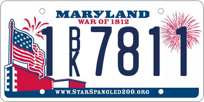 MD license plate 1BK7811