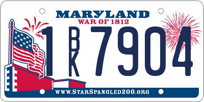 MD license plate 1BK7904
