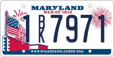 MD license plate 1BK7971