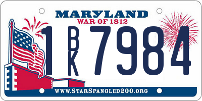 MD license plate 1BK7984