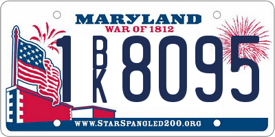 MD license plate 1BK8095