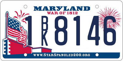MD license plate 1BK8146