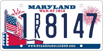 MD license plate 1BK8147