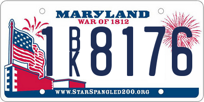 MD license plate 1BK8176