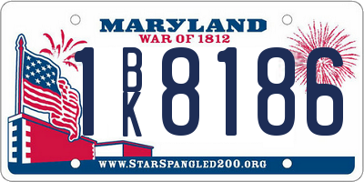 MD license plate 1BK8186
