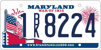 MD license plate 1BK8224