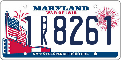 MD license plate 1BK8261