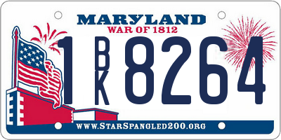 MD license plate 1BK8264