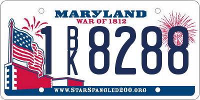 MD license plate 1BK8288
