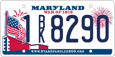MD license plate 1BK8290