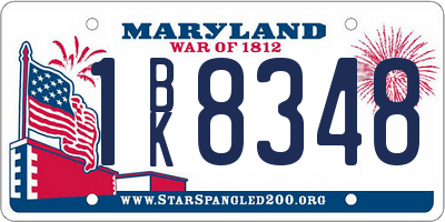 MD license plate 1BK8348