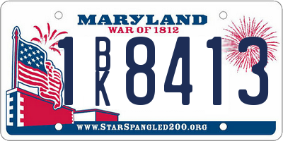 MD license plate 1BK8413