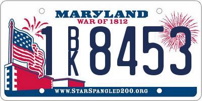 MD license plate 1BK8453
