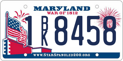MD license plate 1BK8458