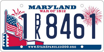 MD license plate 1BK8461