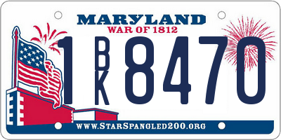 MD license plate 1BK8470