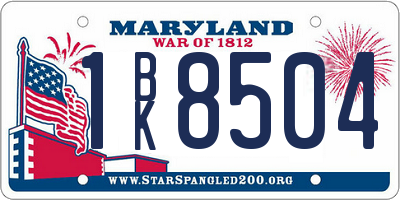 MD license plate 1BK8504