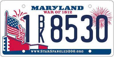 MD license plate 1BK8530