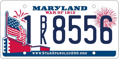 MD license plate 1BK8556