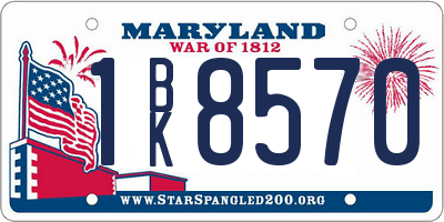 MD license plate 1BK8570