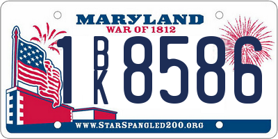 MD license plate 1BK8586
