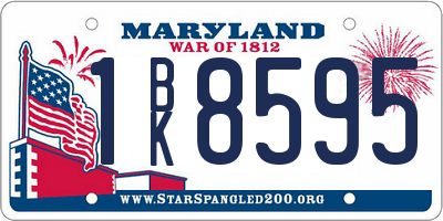 MD license plate 1BK8595