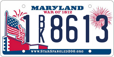 MD license plate 1BK8613