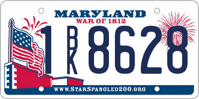 MD license plate 1BK8628
