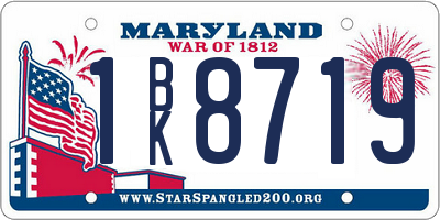 MD license plate 1BK8719