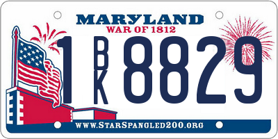 MD license plate 1BK8829
