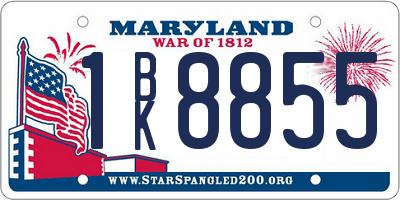 MD license plate 1BK8855