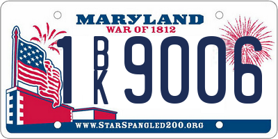 MD license plate 1BK9006