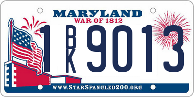 MD license plate 1BK9013