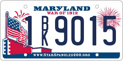 MD license plate 1BK9015