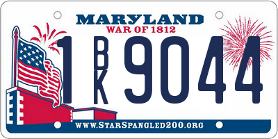 MD license plate 1BK9044