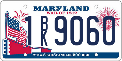 MD license plate 1BK9060