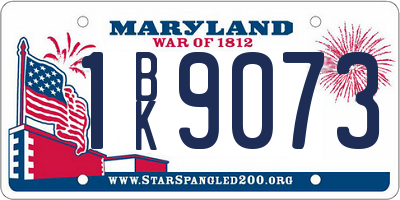 MD license plate 1BK9073