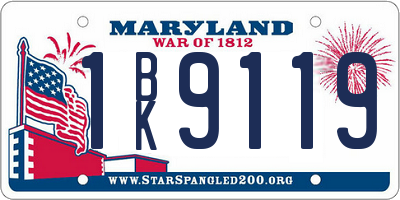 MD license plate 1BK9119