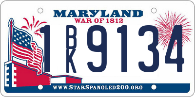 MD license plate 1BK9134