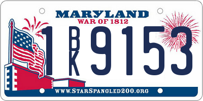 MD license plate 1BK9153