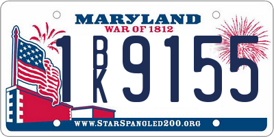 MD license plate 1BK9155