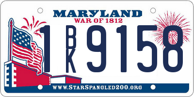 MD license plate 1BK9158