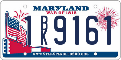 MD license plate 1BK9161