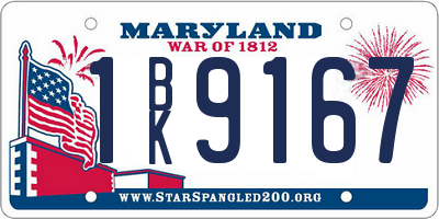 MD license plate 1BK9167