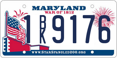 MD license plate 1BK9176