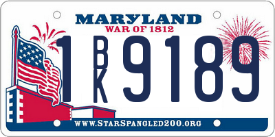MD license plate 1BK9189
